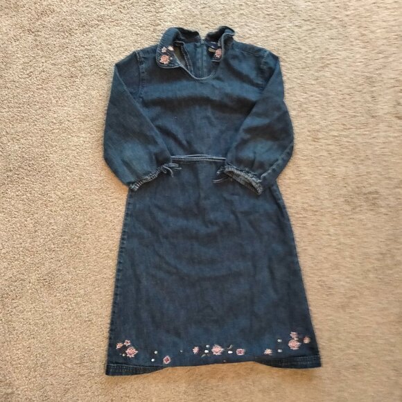 GAP Girls Denim Dress Size 10 (L) Sleeves Back Zipper - Picture 1 of 3